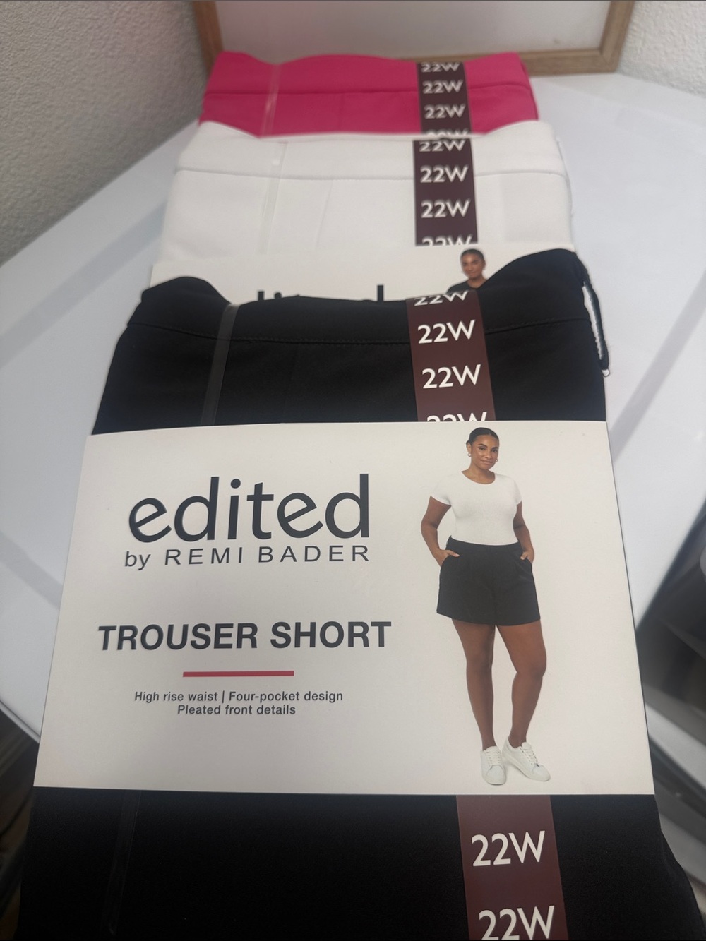 3 pairs Women's Black Trouser Shorts - 22W